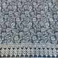 Premium Teal Blue Bagru Border Print Muslin Fabric