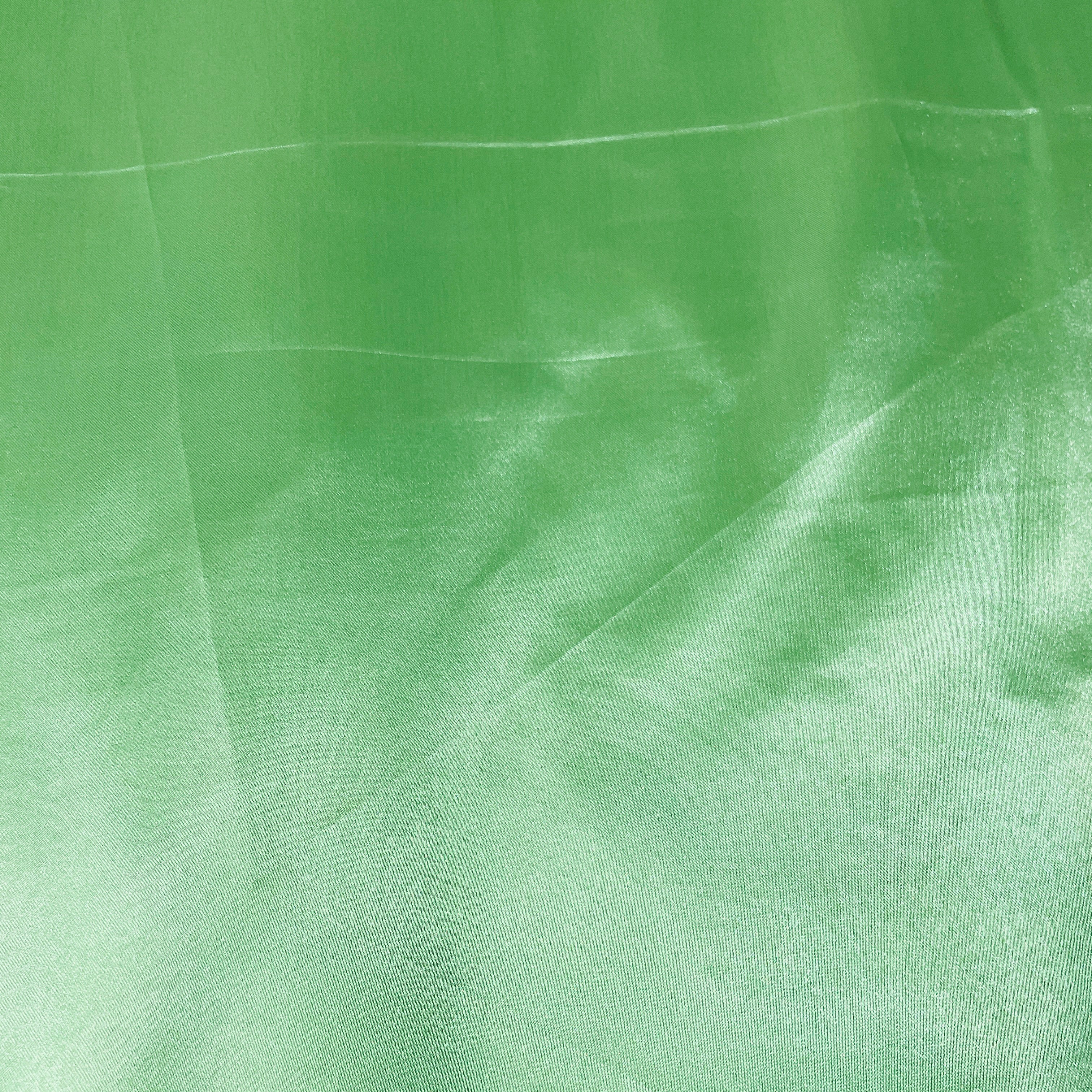 Parrot Green Solid Satin Fabric - TradeUNO