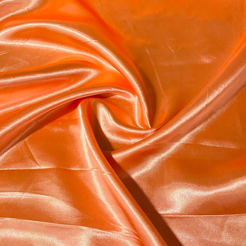 Coral Pink Solid Satin Fabric - TradeUNO