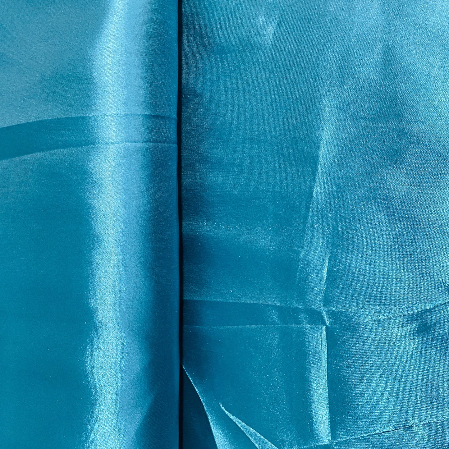 Teal Blue Solid Satin Fabric - TradeUNO