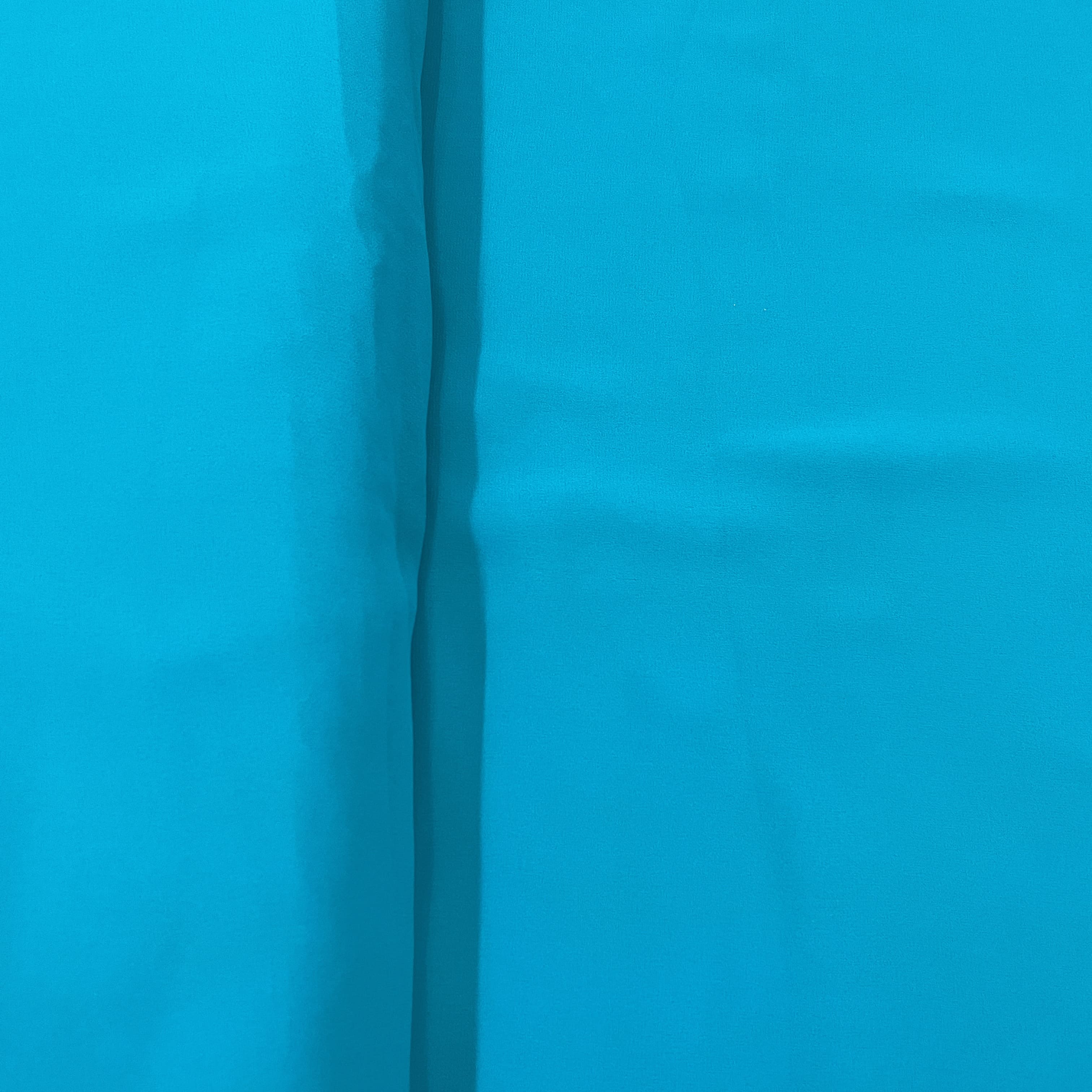 Classic Turquoise Blue Solid Georgette Fabric