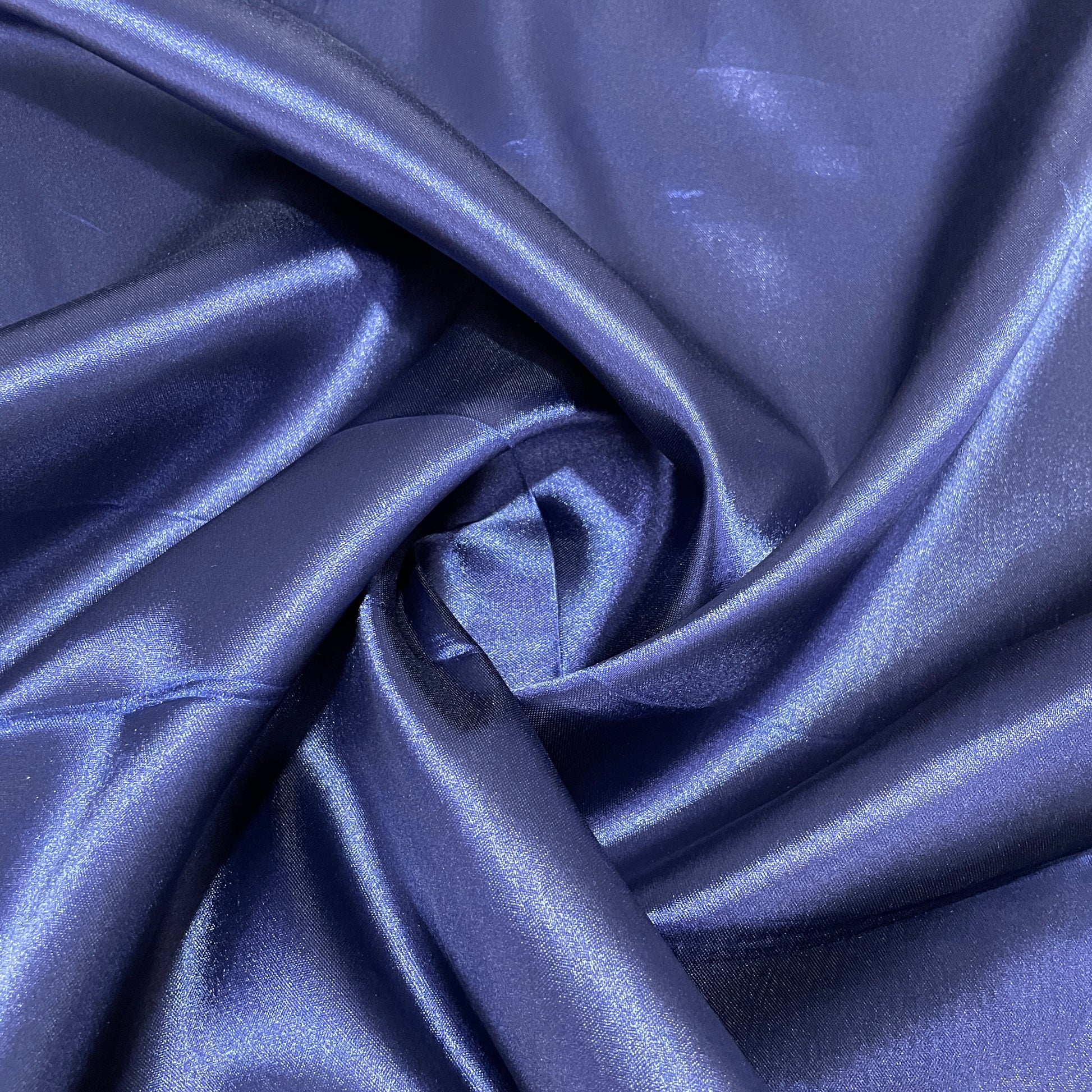 Navy Blue Solid Satin Fabric - TradeUNO