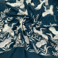 Classic Teal Green Parsi Gara Embroidery Georgette Fabric