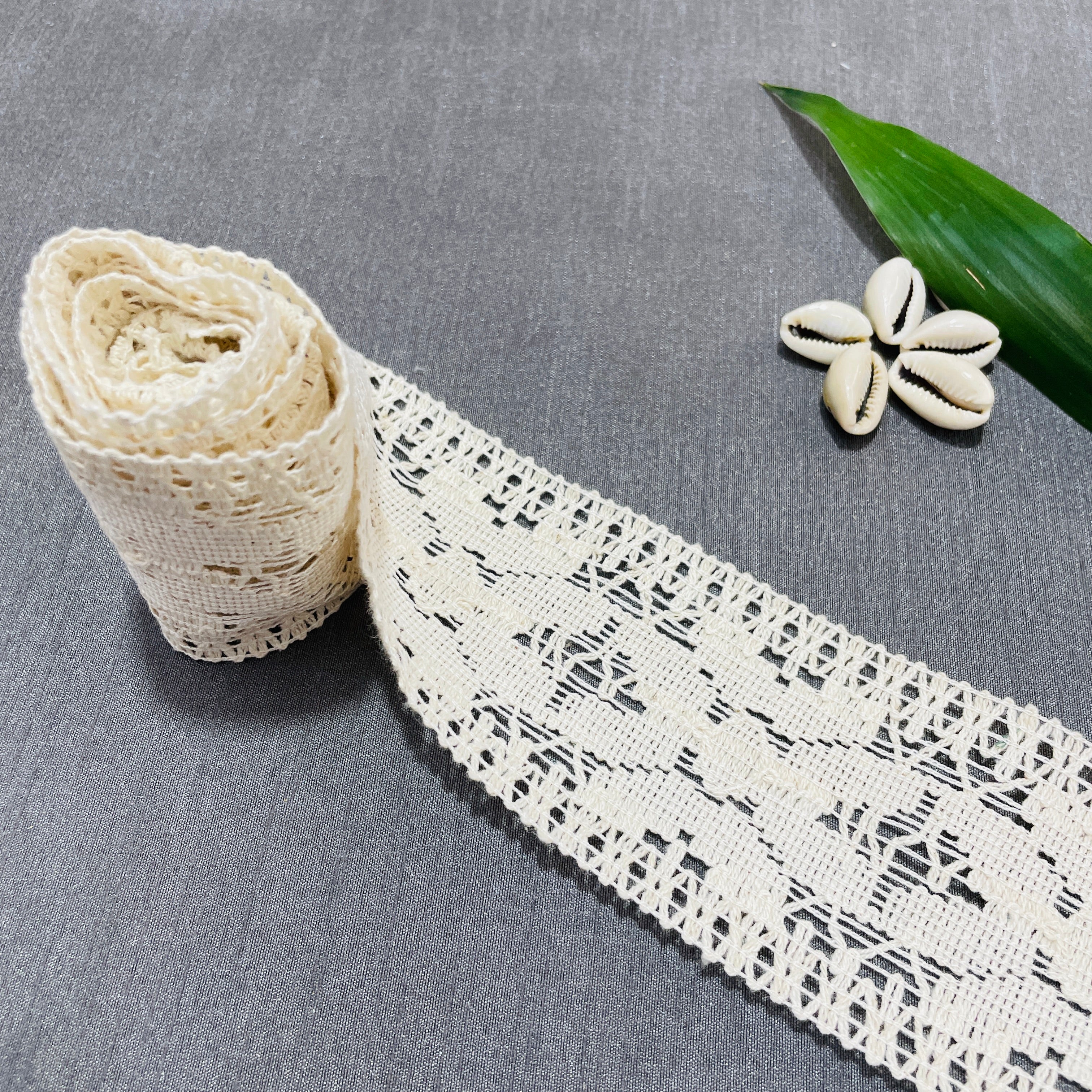 Buy Off Cream Dyeable Cotton Lace PC 9217 Online TradeUNO Fabrics