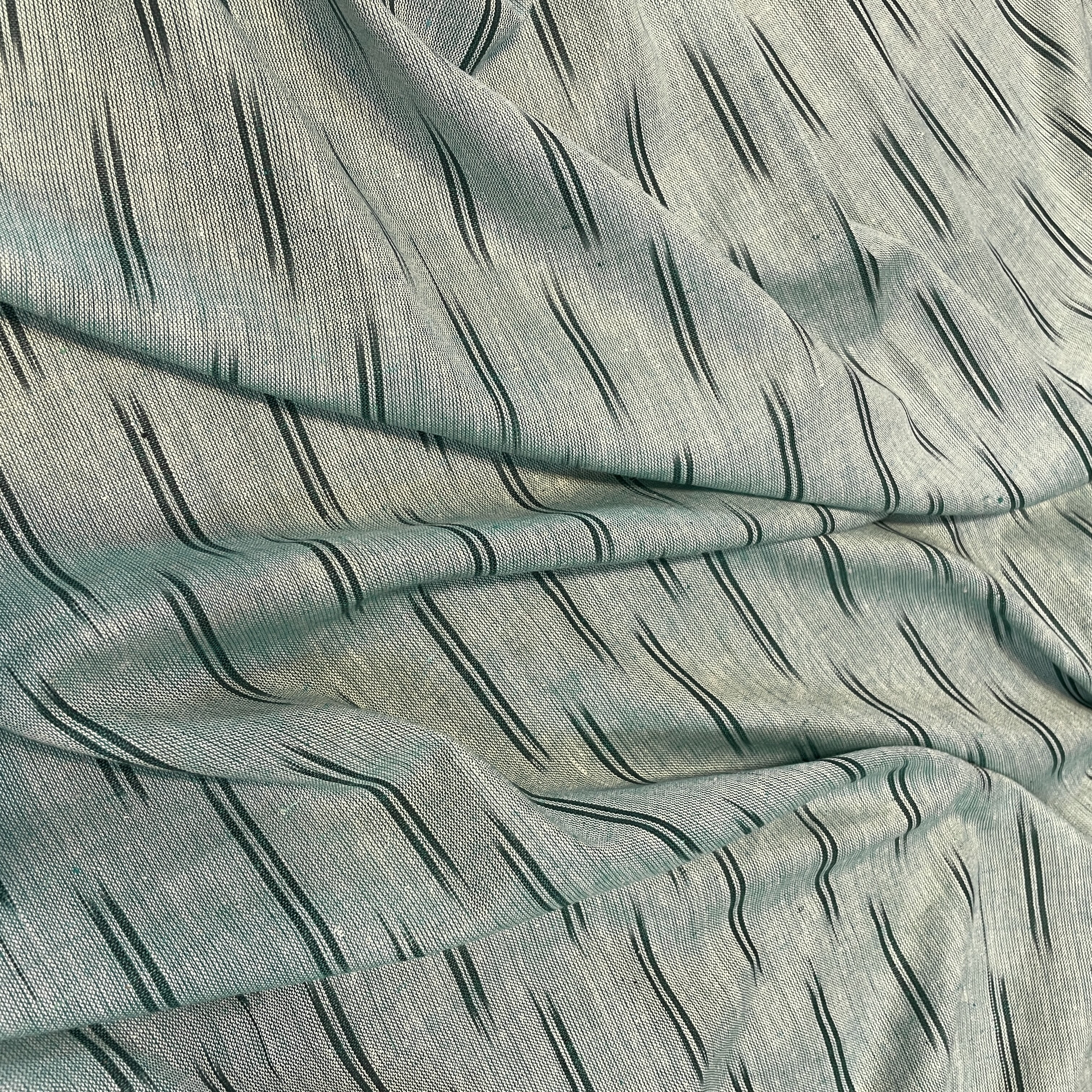 Premium Green Ikkat Print Cotton Fabric