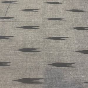 Premium Grey Black Ikkat Print Cotton Fabric