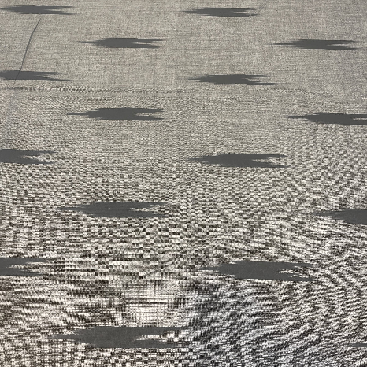 Premium Grey Black Ikkat Print Cotton Fabric