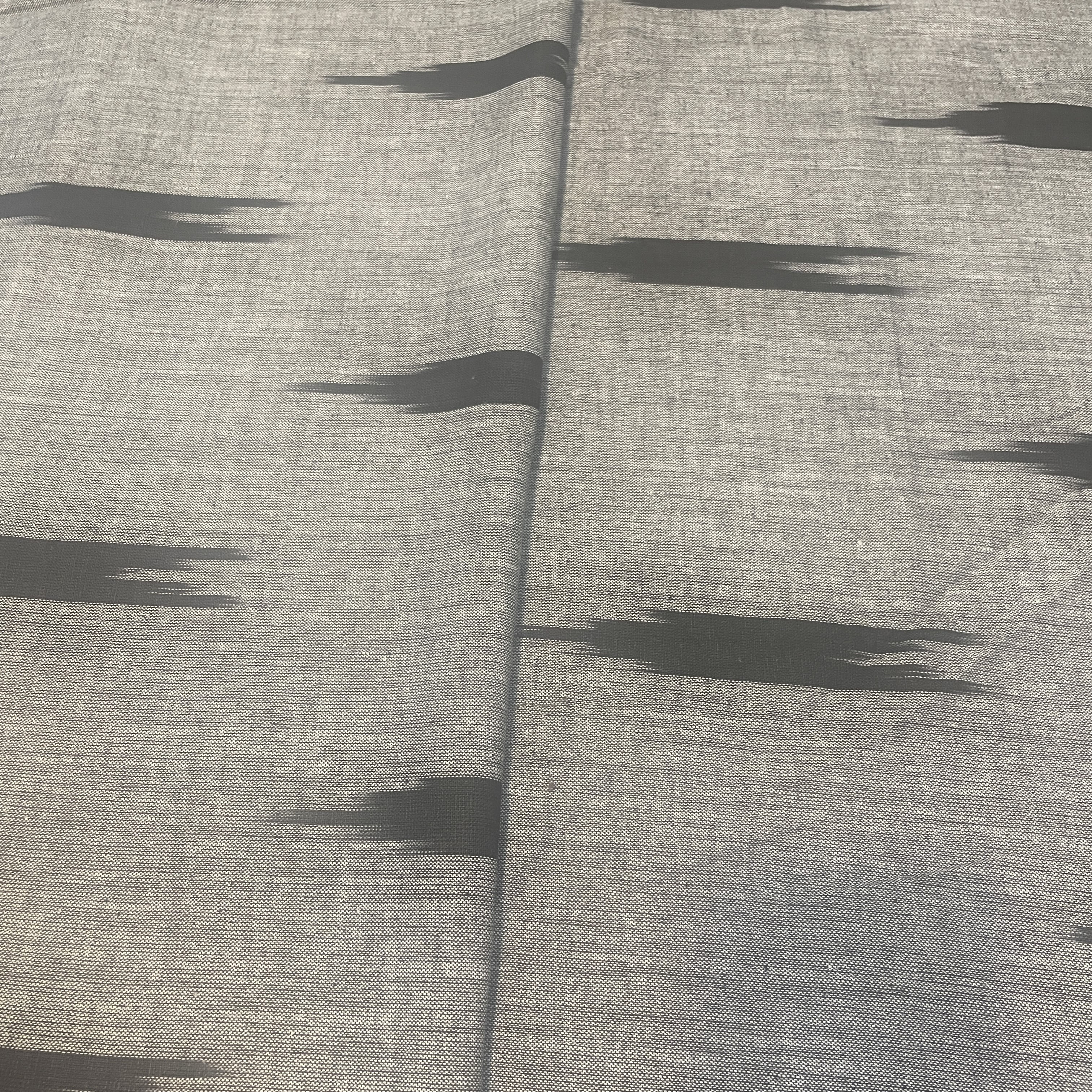 Premium Grey Black Ikkat Print Cotton Fabric