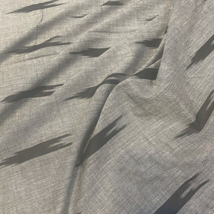 Premium Grey Black Ikkat Print Cotton Fabric