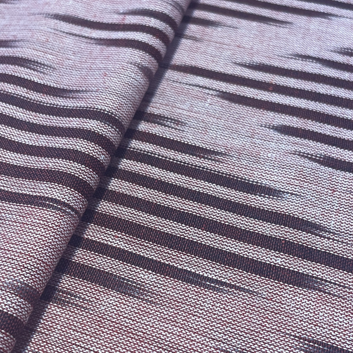 Premium Pink Brown Ikkat Print Cotton Fabric