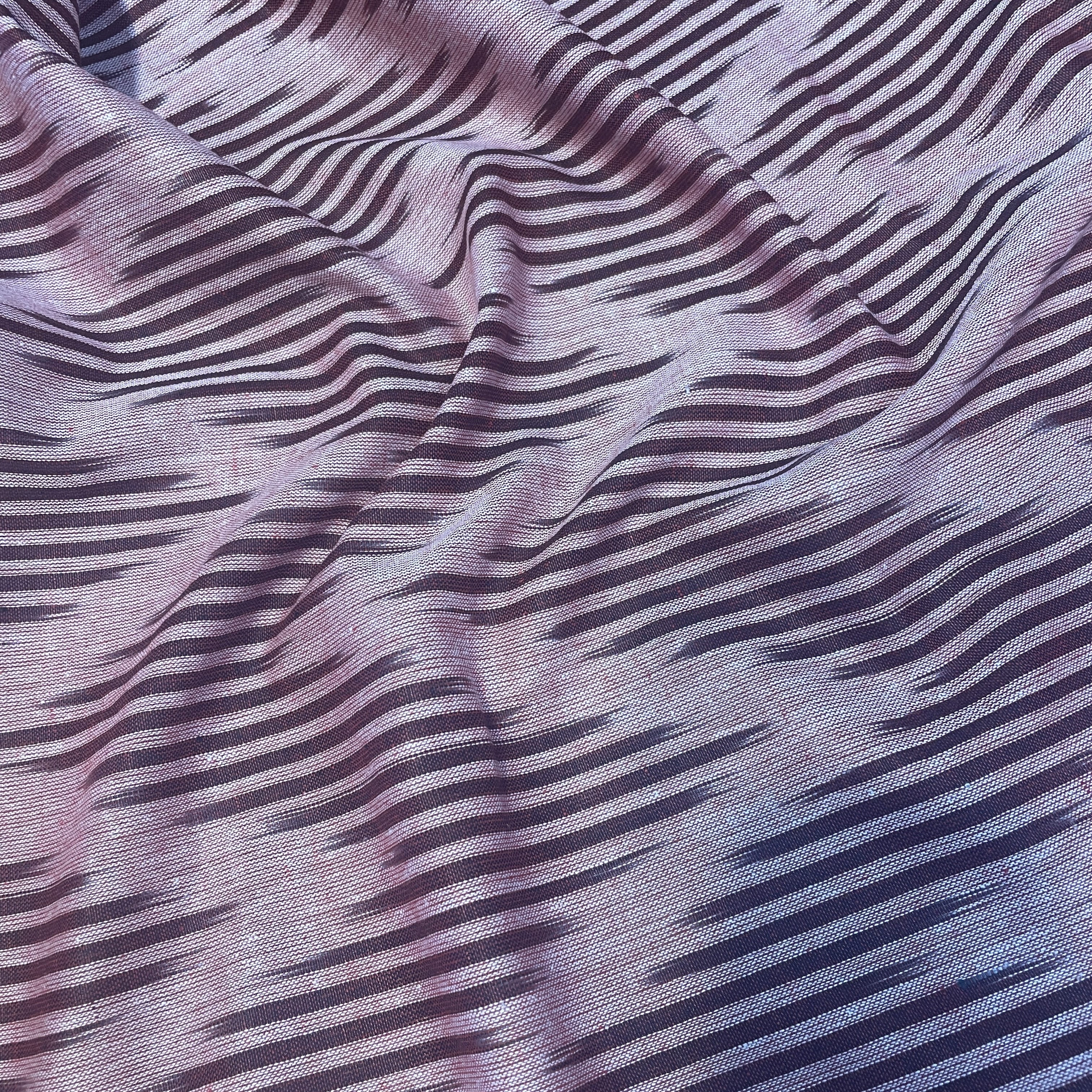 Premium Pink Brown Ikkat Print Cotton Fabric