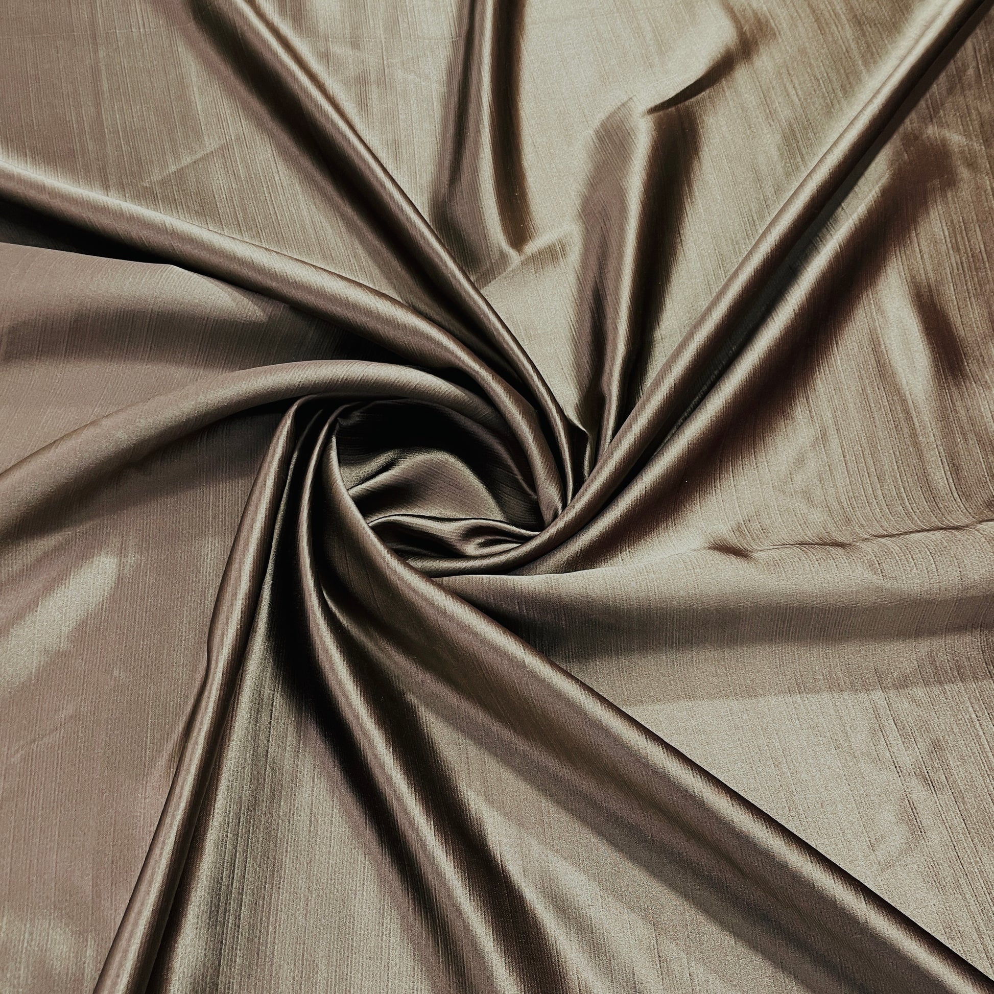 brown solid dobby satin fabric