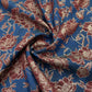 Blue & Red Floral Brocade Jacquard Fabric