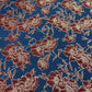 Blue & Red Floral Brocade Jacquard Fabric