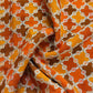 Premium  Orange Geometrical Gota Work Chinnon Fabric