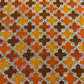 Premium  Orange Geometrical Gota Work Chinnon Fabric