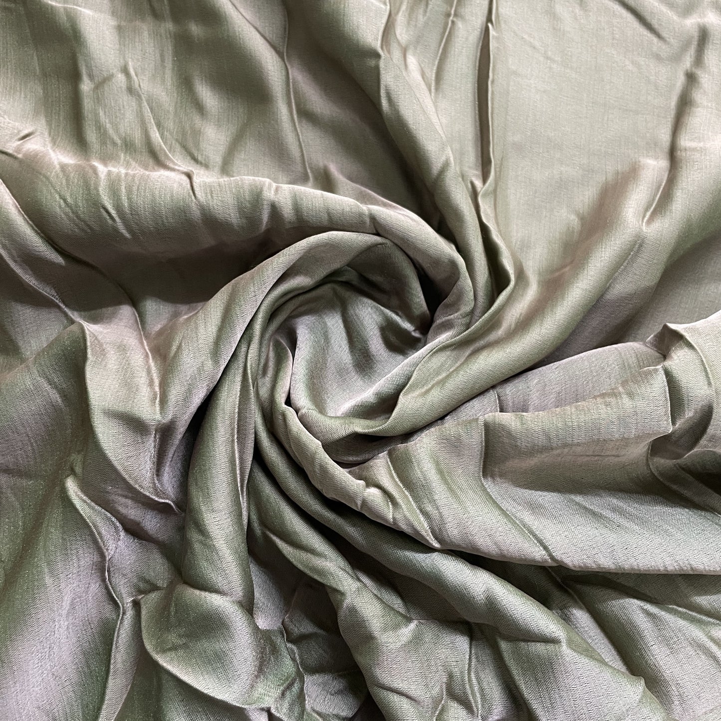Classic Grey Green Solid Bemberg Silk