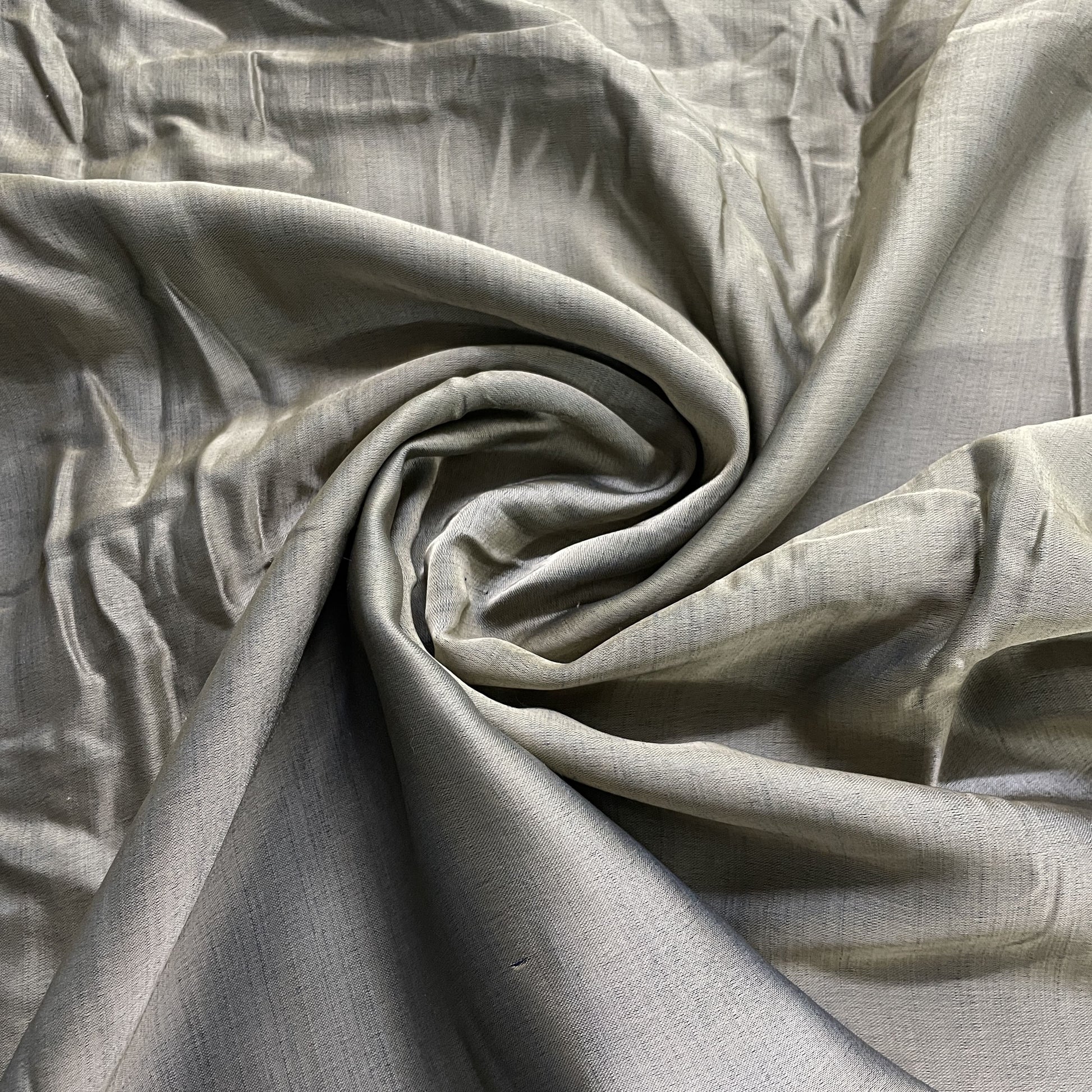 Classic Grey Blue Solid Bemberg Silk