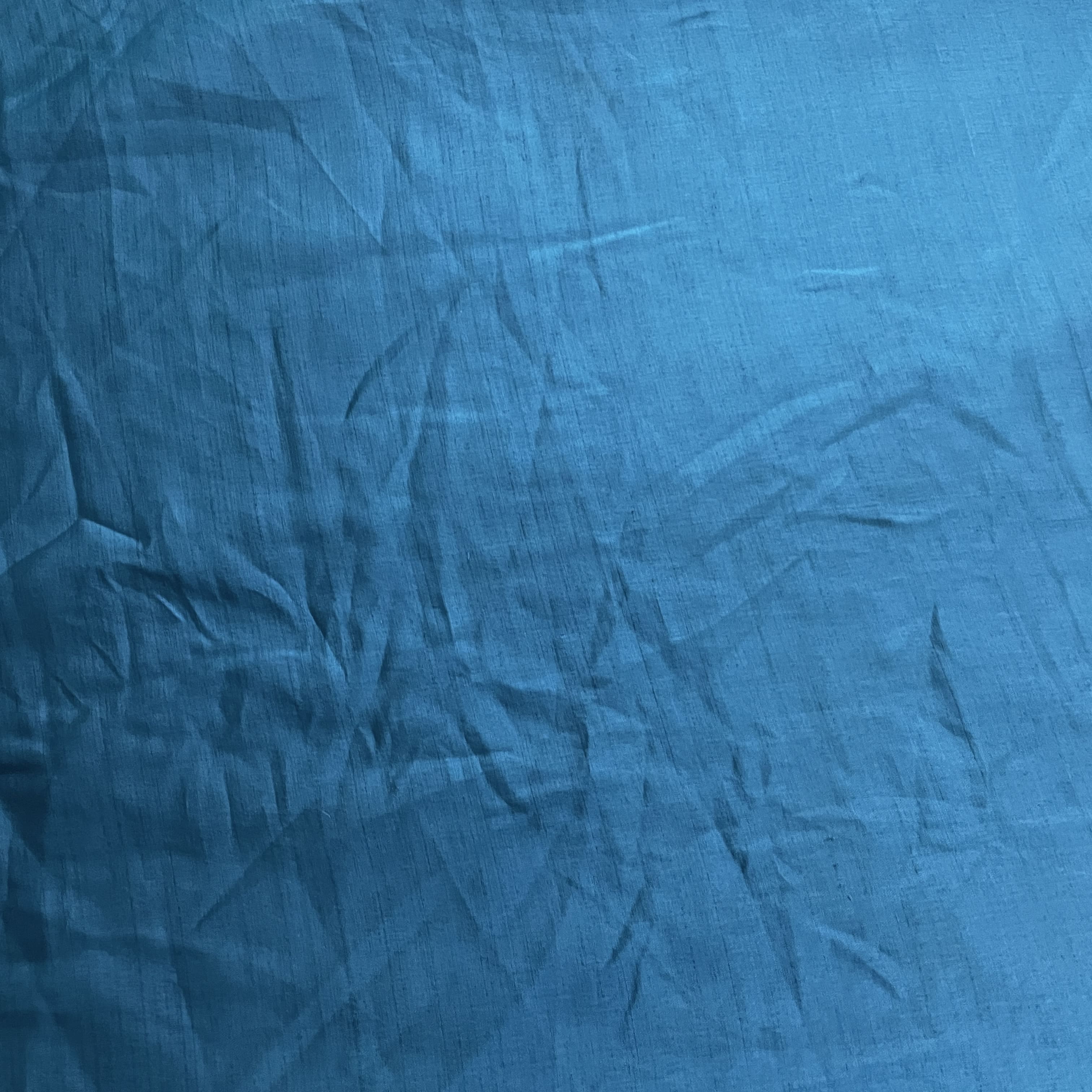 Classic Teal Blue Solid Bemberg Silk