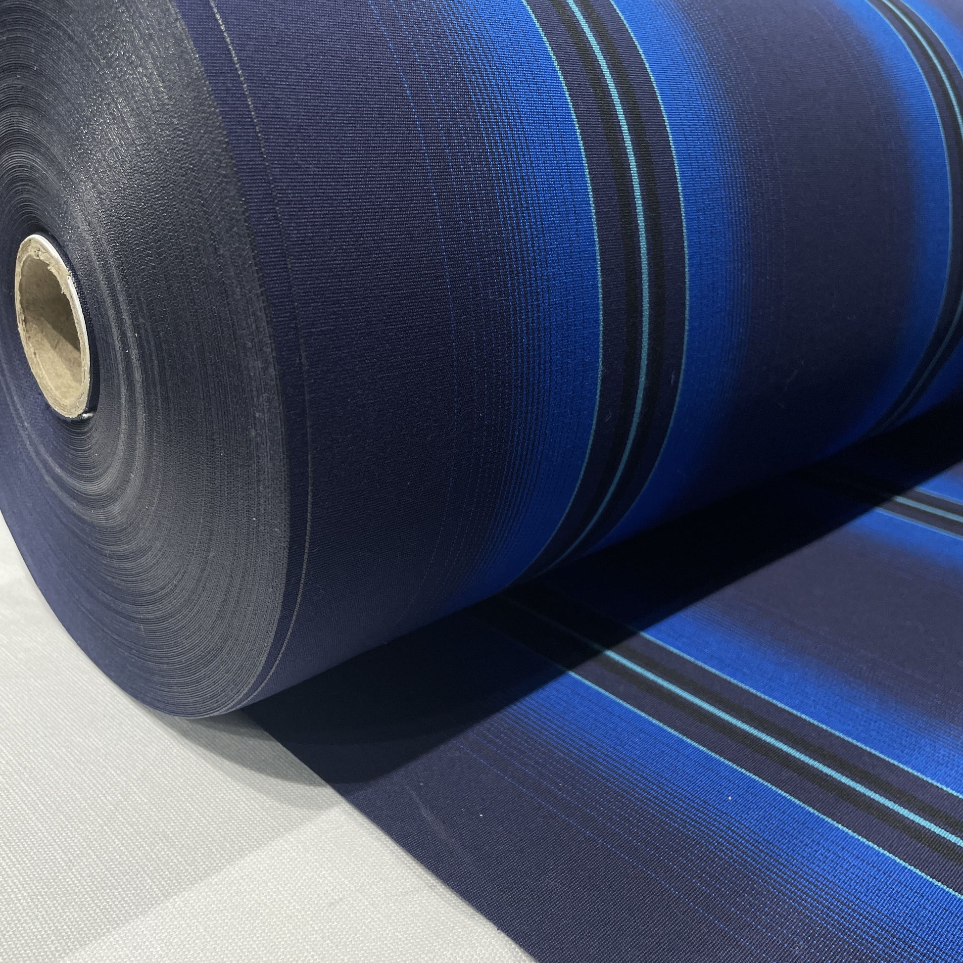 Premium Blue and Black Stripes Acrylic Fabric
