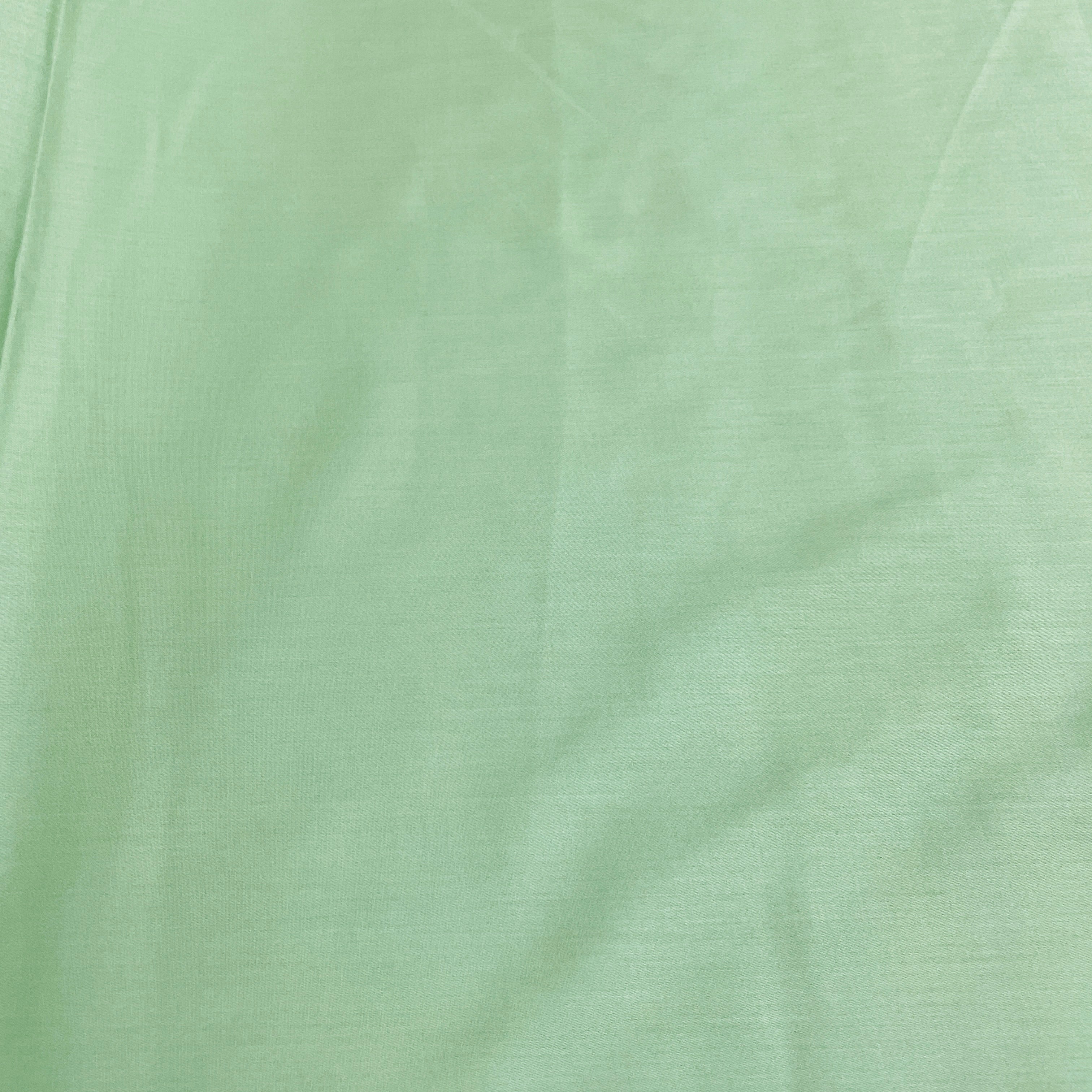 Fern Green Solid Cotton Satin - TradeUNO