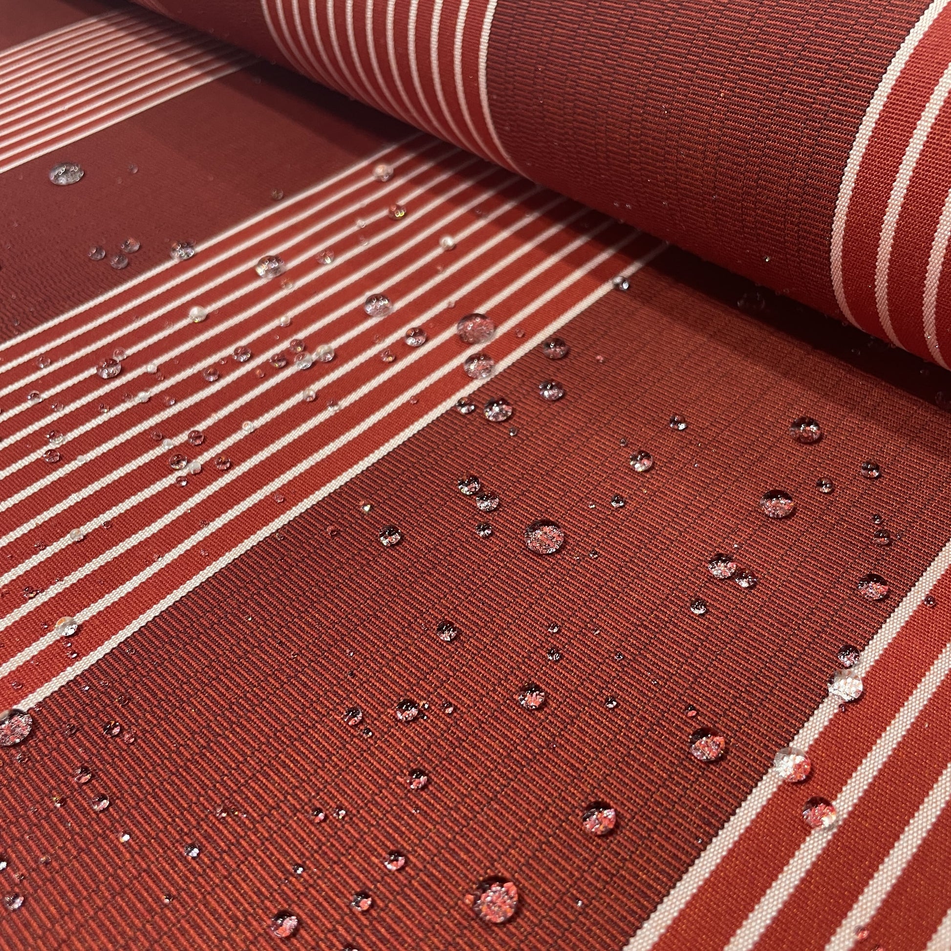 Premium Red and White Stripes Acrylic Fabric