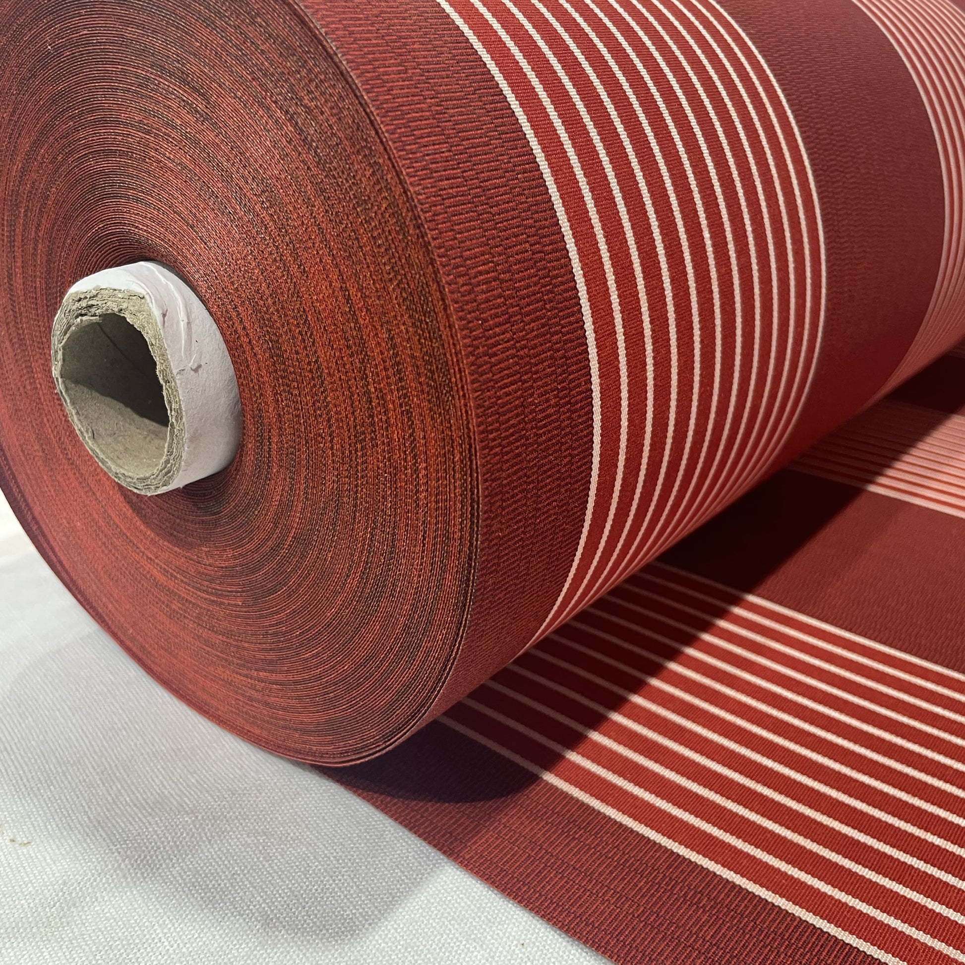 Premium Red and White Stripes Acrylic Fabric