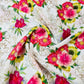 White & Pink Floral Print Cotton Fabric