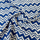 Blue & White Chevron Print Cotton Fabric - TradeUNO