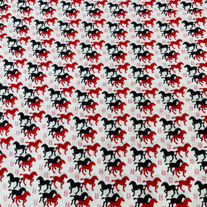 Red & Black Animal Print Cotton Fabric - TradeUNO