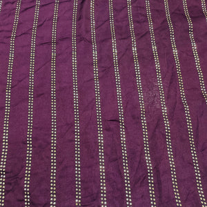 Exclusive Purple Stripe Mukaish Work Silk Fabric