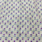 White & Purple Floral Print Sequence Embroidery Linen Fabric - TradeUNO