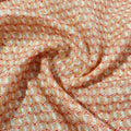 Orange Geometerical Print Sequins Embroidery Linen Fabric 34