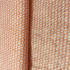 Orange Geometerical Print Sequence Embroidery Linen Fabric - TradeUNO