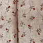 Peach Pink Floral Print Sequence Embroidery Linen Fabric - TradeUNO