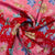 Exclusive Red & Multicolor Floral Dola Silk Jacquard Fabric