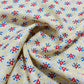 Blue & Yellow Floral Print Sequence Embroidery Linen Fabric - TradeUNO