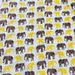 Maroon & Yellow Animal Print Cotton Fabric - TradeUNO