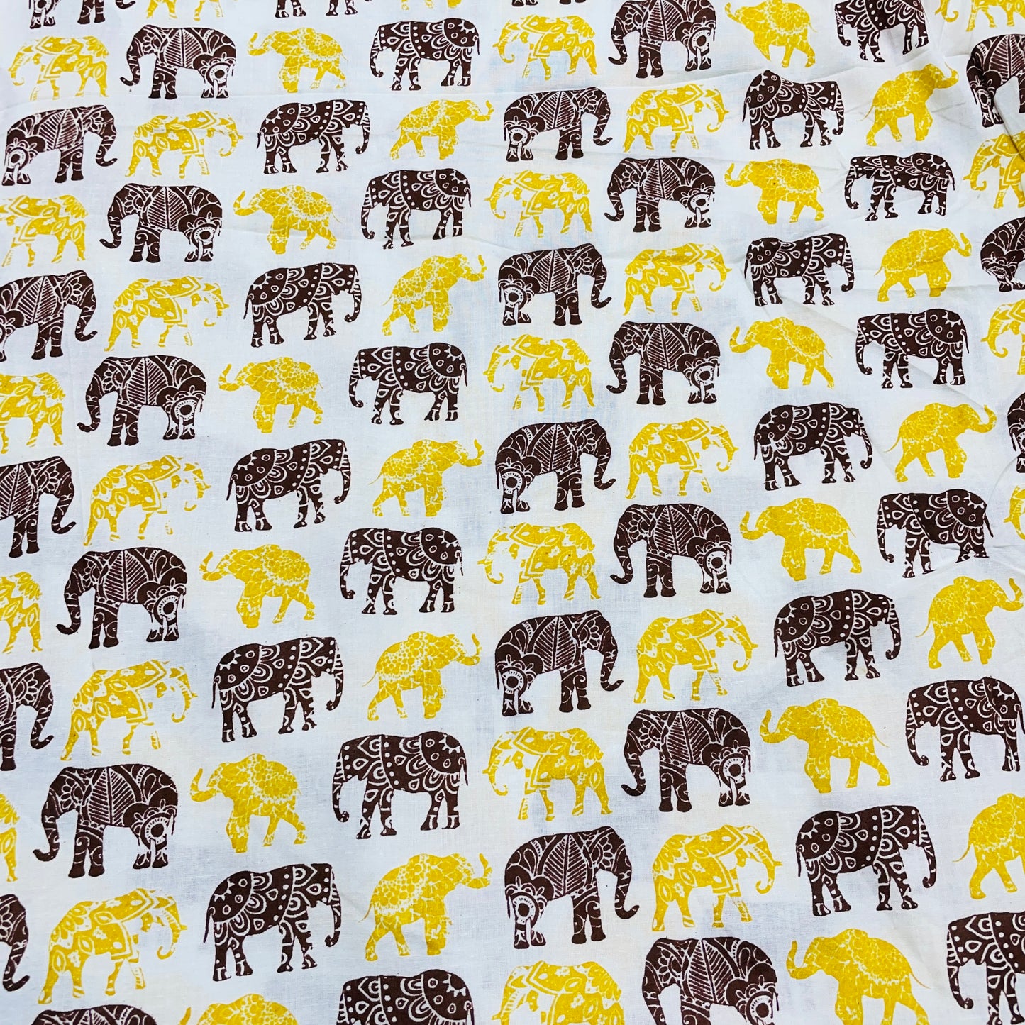 Maroon & Yellow Animal Print Cotton Fabric - TradeUNO