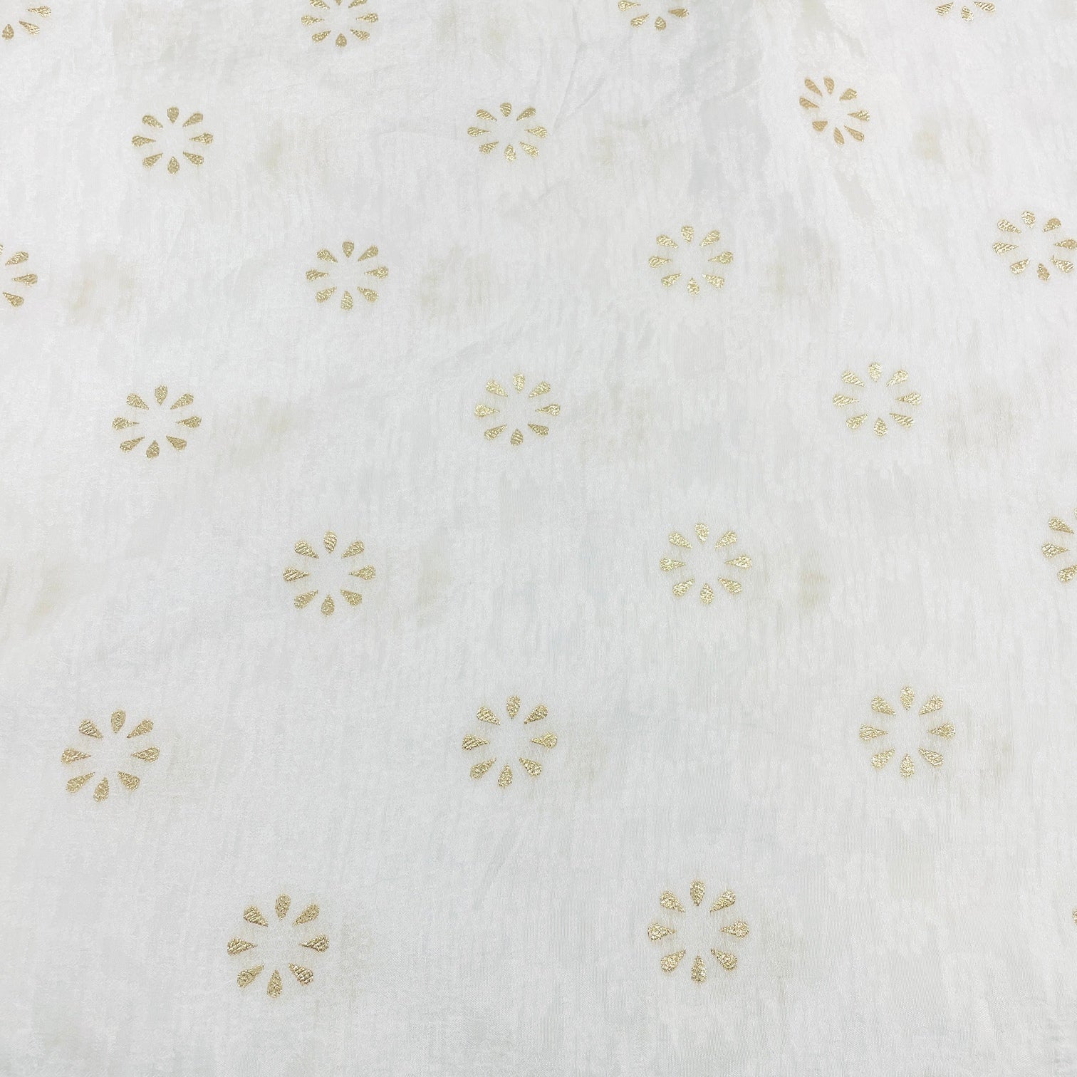 Exclusive White Floral Dyeable Silk Jacquard Fabric