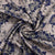 Beige & Blue Floral Brocade Jacquard Fabric
