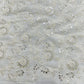 White Dyeable Floral Sequins Embroidery Dyeable Georgette Fabric