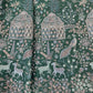 Exclusive Dark Green Floral Sequence Embroidery Satin Fabric
