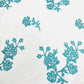 White & Green Floral Thread Embroidery Cotton Fabric - TradeUNO