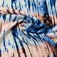 Blue & Peach Pink Shibhori Print Russian Jacquard Fabric