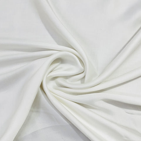 Exclusive White Solid Dyeable Modal Satin Fabric