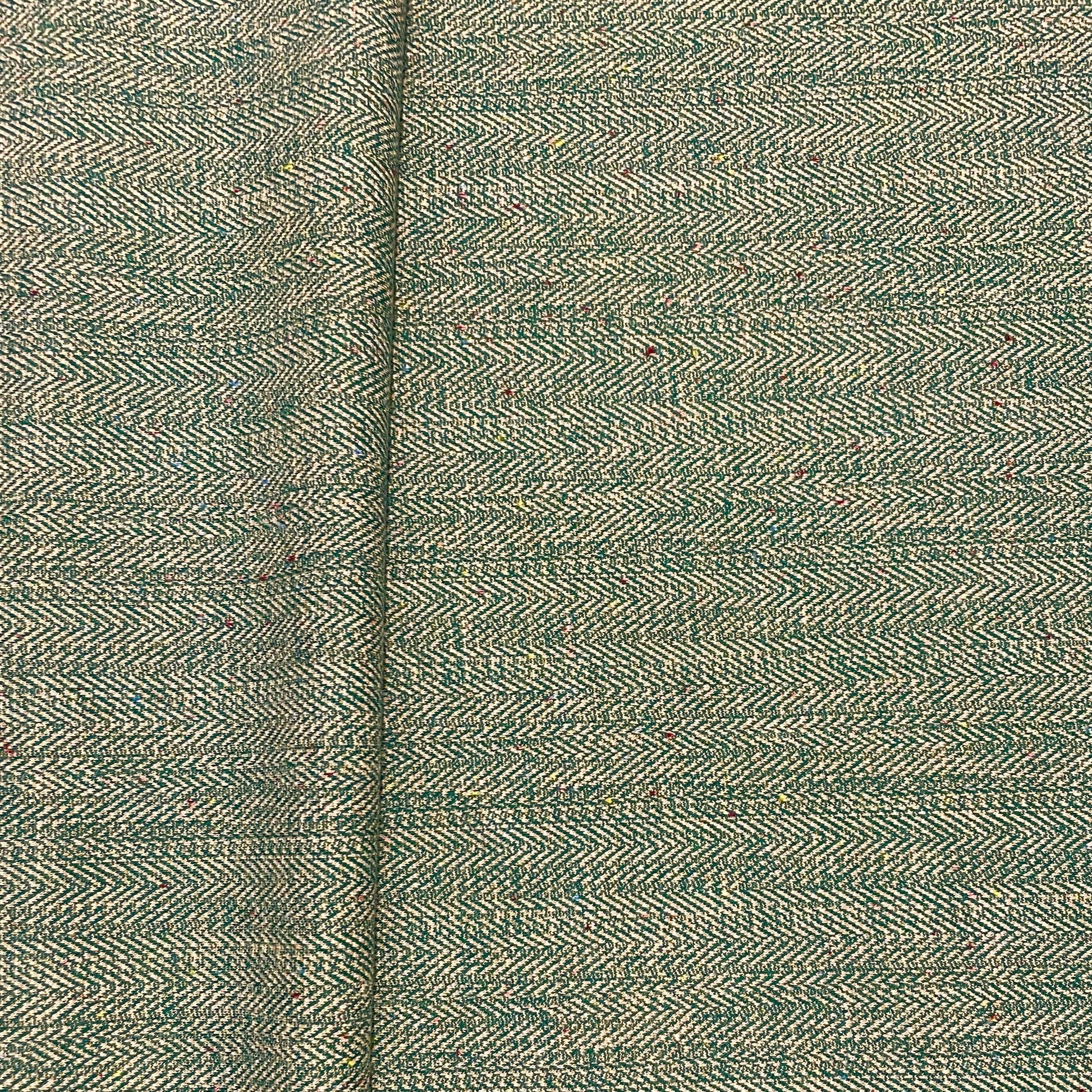 Green Color Stripe Suiting Fabric Woollen Suiting Fabric