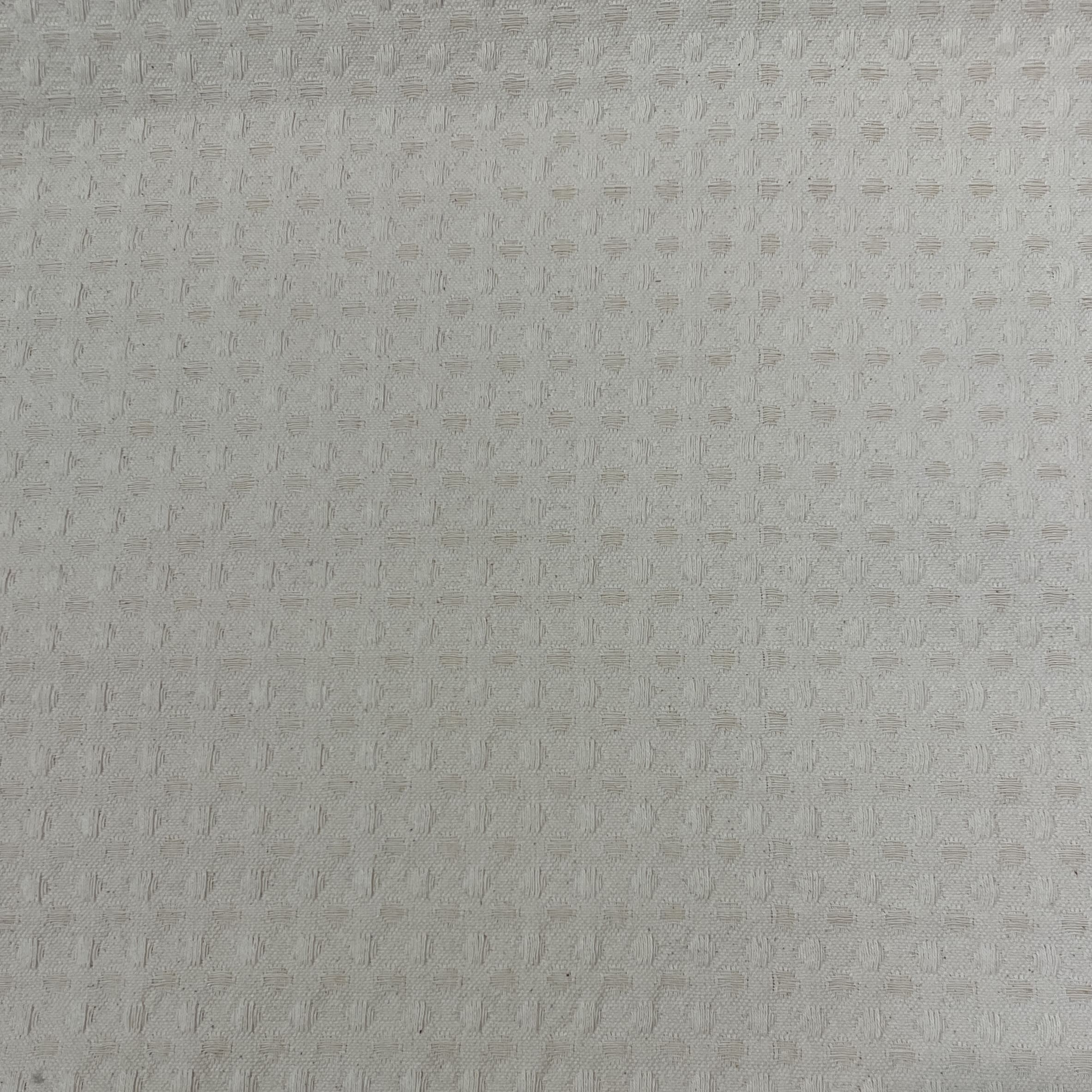 Pink White Check Print Woolen Tweed Fabric