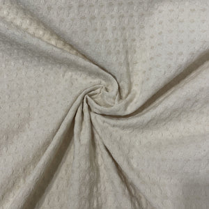Pink White Check Print Woolen Tweed Fabric