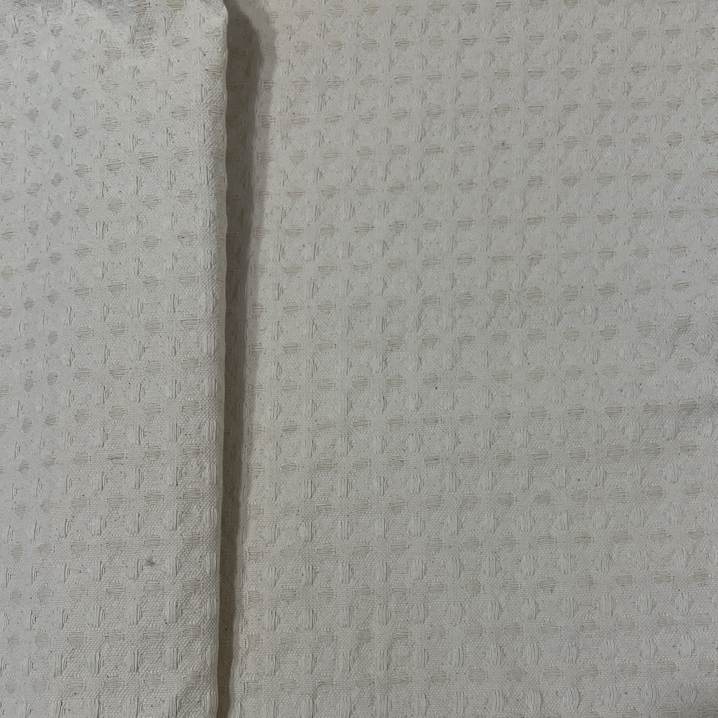 Pink White Check Print Woolen Tweed Fabric